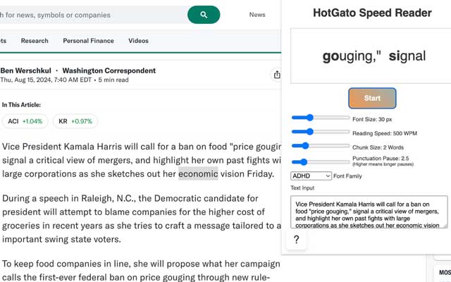 HotGato Speed Reader Chrome Extension