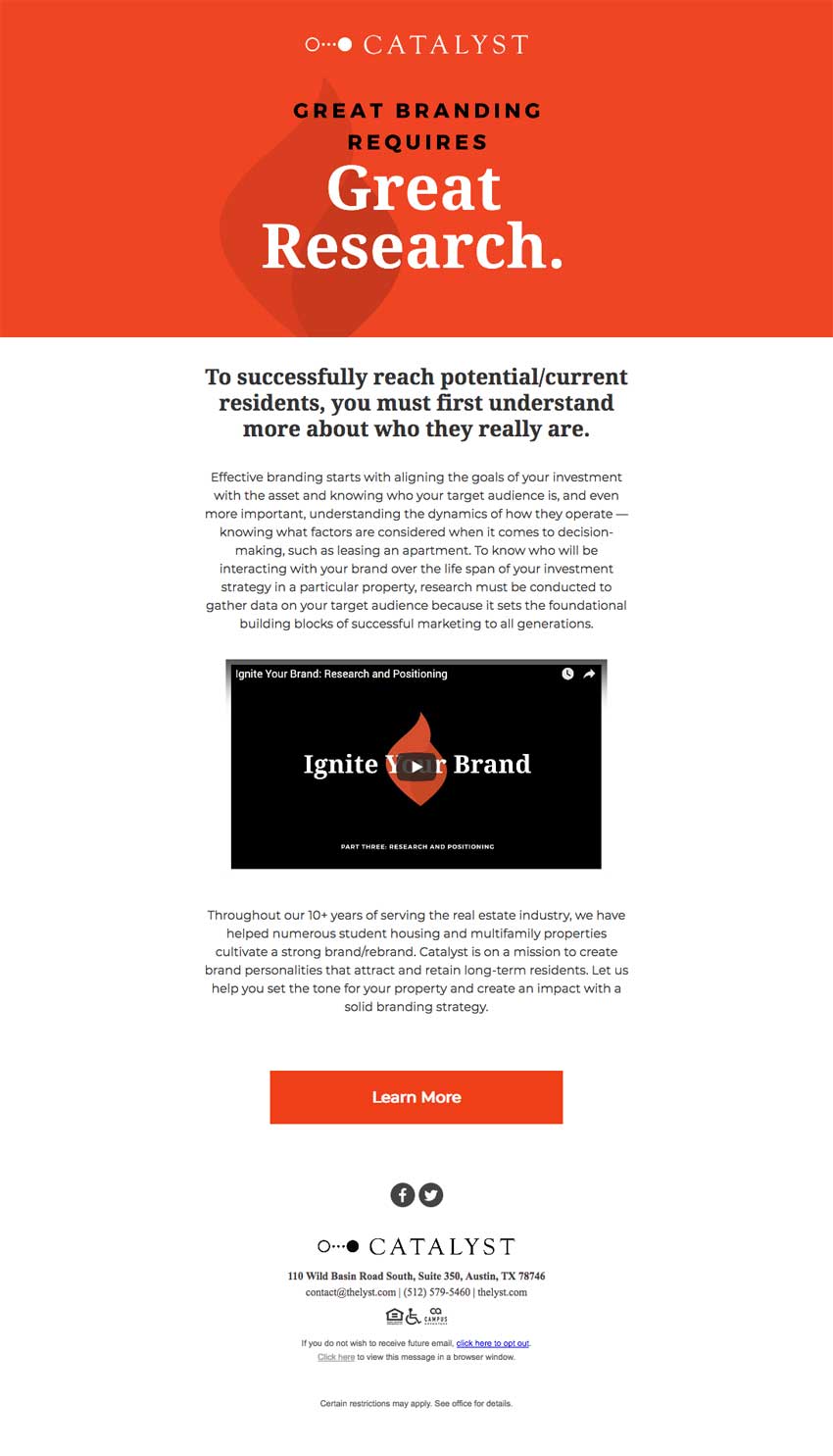 Campus Advantage Ignite Campaign for over 100 client properties