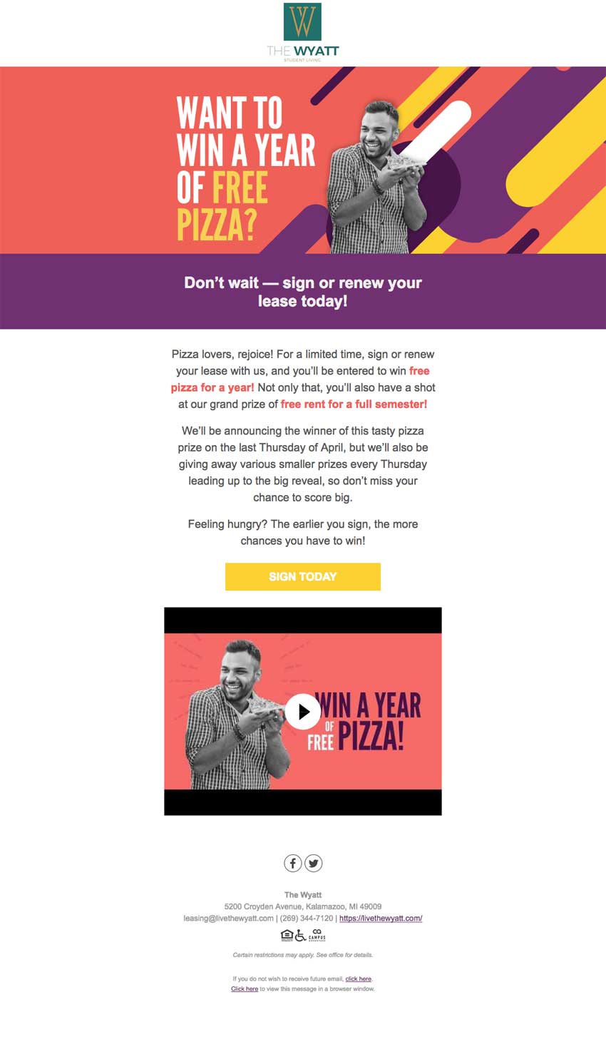 Campus Advantage Year of Free Campaign